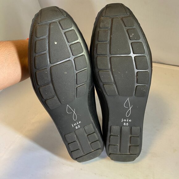 JOIE 8.5  Pebbled Leather Loafers Driving Shoes Moccasins Black Flats - Picture 3 of 4